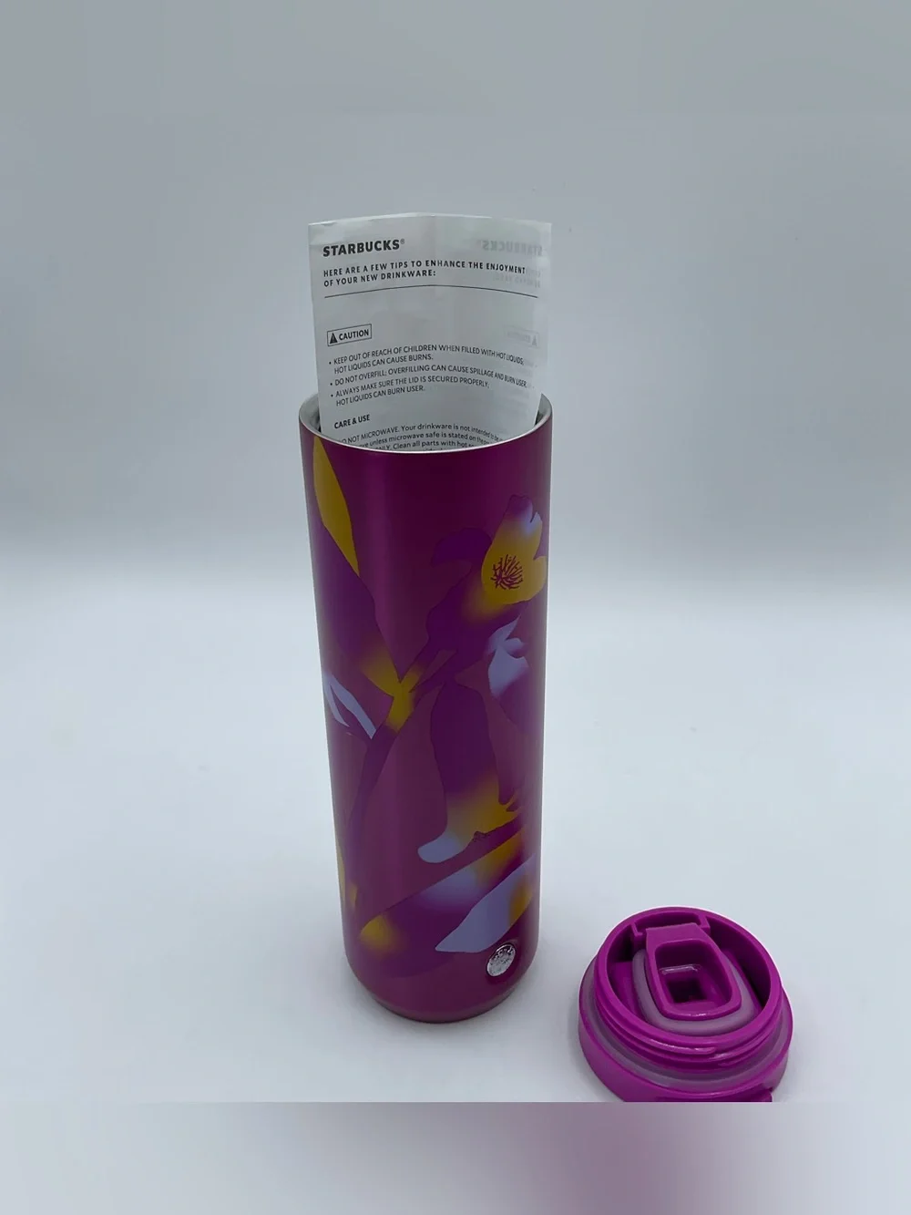 Starbucks 2020 Pink Floral Stainless Steel Tumbler 16 oz New w Original Insert
